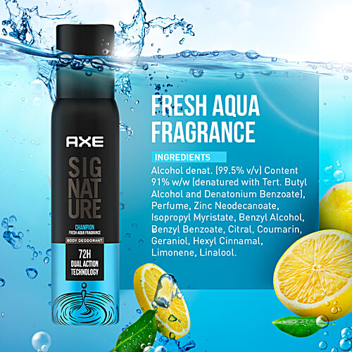 Axe Signature Champion Body Deodorant - Long Lasting, No Gas, For Men, 200 ml