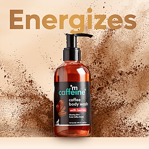 mCaffeine Coffee Body Wash - With Berries, 200 ml  For Glowing Skin, Fruity Coffee Aroma