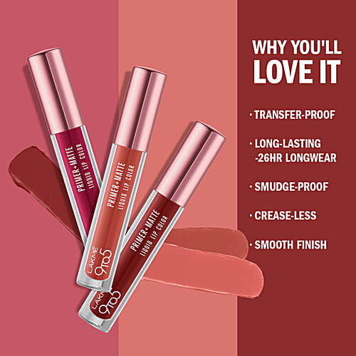 Lakme 9 To 5 Primer + Matte Liquid Lip Color, 4.2 ml MN5 Mystic Nude Transfer-Proof, Long-Lasting, Smudge-Proof, Creaseless, Smooth Finish