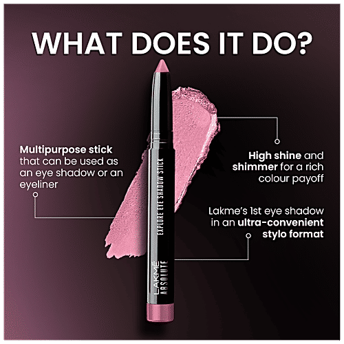 Lakme Glitterati Shadow Sticks Aquamarine, 1.4 g Aquamarine Lightweight, Smooth Texture, Travel-Friendly