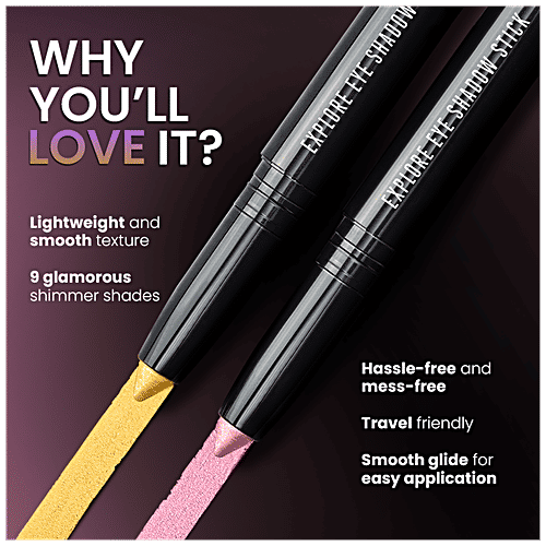 Lakme Glitterati Shadow Sticks Aquamarine, 1.4 g Aquamarine Lightweight, Smooth Texture, Travel-Friendly