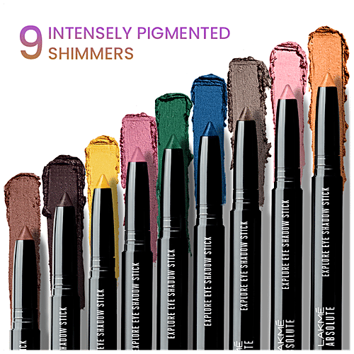 Lakme Glitterati Shadow Sticks Aquamarine, 1.4 g Aquamarine Lightweight, Smooth Texture, Travel-Friendly