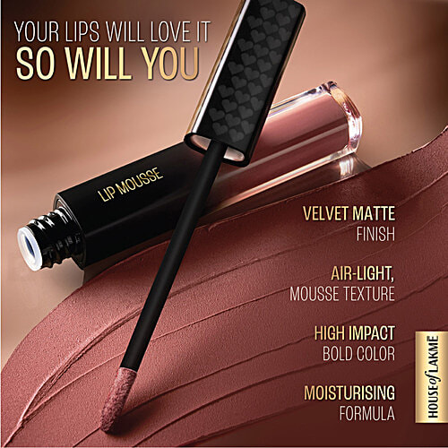 Lakme Xtraordin-airy Lip Mousse, Chocolate Temptation, 4.6 g 304 Chocolate Temptation High Impact Colour, Lightweight Texture, Moisturising Formula, Easy To Blend