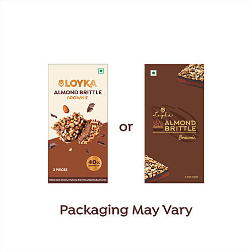 Loyka Almond Brittle Brownie, 43.5 g (3 N x 14.5 g each) 40% Roasted Almonds