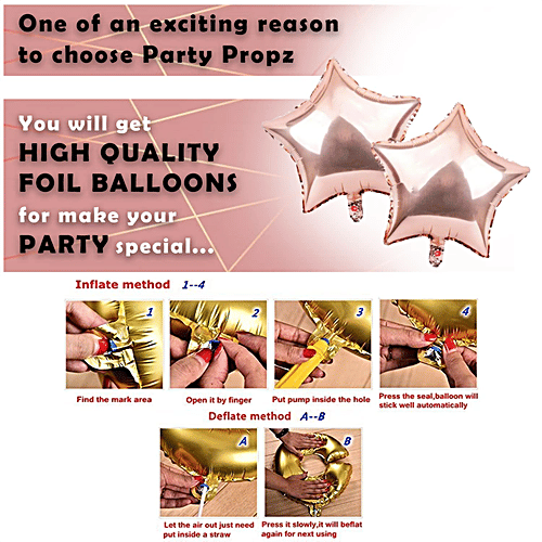 Party Propz Birthday Decoration Items Combo - Rose Gold, 49 pcs  Unique Design
 Premium Quality Paper