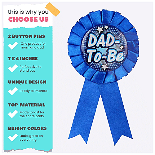 Party Propz Baby Shower Combo - Mom To Be Sash & Dad To Be Badge, 2 pcs  Stylish Design
 Elegant Sash