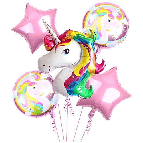 Party Propz Unicorn Foil Balloons Combo, 5 pcs  Colourful
 Beautiful
 Attractive and Stylish