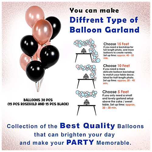 Party Propz Happy Anniversary Decoration Items Combo - Rose Gold, 34 pcs  