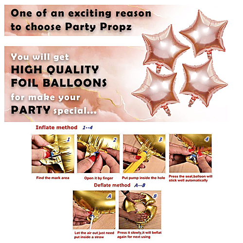 Party Propz Happy Anniversary Decoration Items Combo - Rose Gold, 34 pcs  