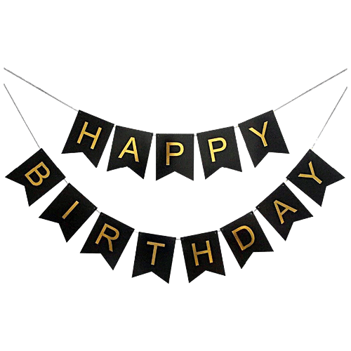Party Propz Black & Gold Happy Birthday Banner, 1 pc  Unique Colour Combination
 Looks Classy and Elegant