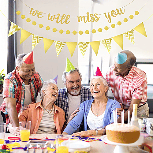 Party Propz Golden Paper Pennant Triangle Banner - For Birthday, Baby Shower Decoration, 1 pc  Elegant Decor
 Versatile Design
 Reusable Banners