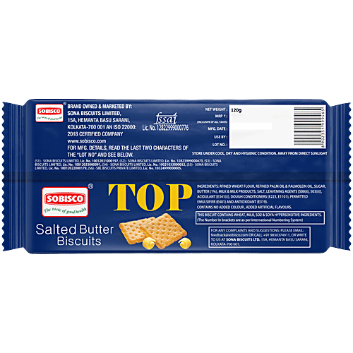 Sobisco Top Salted Butter Biscuits, 120 g
