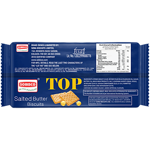 Sobisco Top Salted Butter Biscuits, 120 g