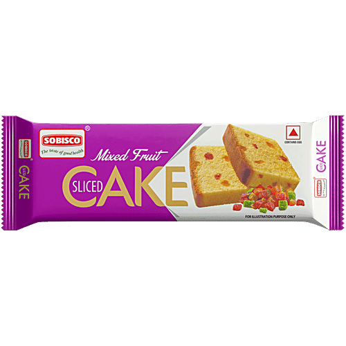 Sobisco Mixed Fruit Slice Cake - Soft, Rich In Taste, 105 g Mixed Fruit Cake, Contains Egg