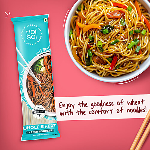 Moi Soi Whole Wheat Hakka Noodles, 150 g Restaurant Taste In 10 Minutes, Serves 2