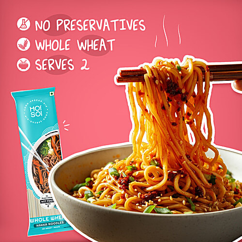 Moi Soi Whole Wheat Hakka Noodles, 150 g Restaurant Taste In 10 Minutes, Serves 2