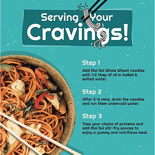 Moi Soi Whole Wheat Hakka Noodles, 150 g Restaurant Taste In 10 Minutes, Serves 2