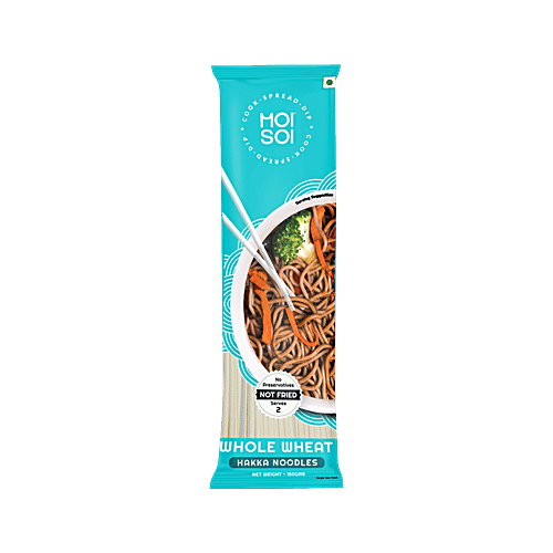 Moi Soi Whole Wheat Hakka Noodles, 150 g Restaurant Taste In 10 Minutes, Serves 2