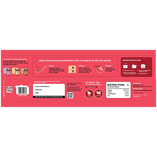 Moi Soi Soba Noodles With 70% Buckwheat Flour & 30% Whole Wheat - Natural, No Maida, 150 g  No Artificial Preservatives, Serves 2