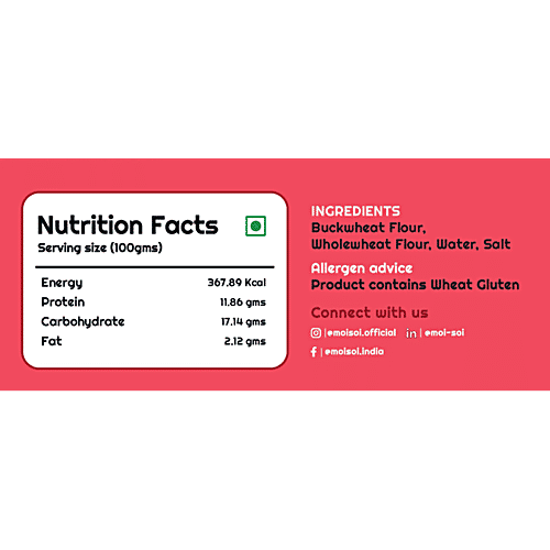 Moi Soi Soba Noodles With 70% Buckwheat Flour & 30% Whole Wheat - Natural, No Maida, 150 g  No Artificial Preservatives, Serves 2