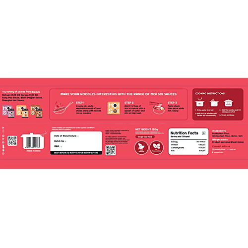 Moi Soi Soba Noodles With 70% Buckwheat Flour & 30% Whole Wheat - Natural, No Maida, 150 g  No Artificial Preservatives, Serves 2