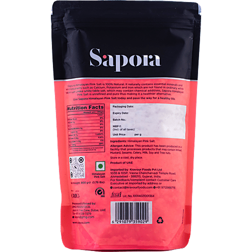 Sapora Himalayan Pink Salt Crystals, 800 g