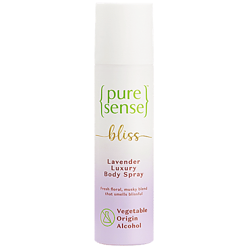 PureSense Bliss Lavender Luxury Body Spray - No Gas Deodorant For Women, 150 ml  With Vegetable Origin Alcohol, Fresh Floral Musky Blend