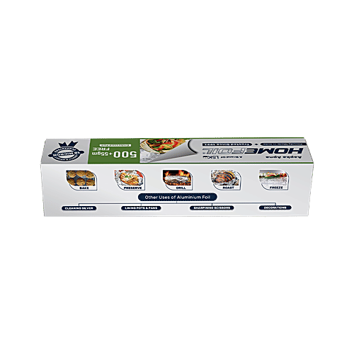 Homefoil Aluminium Foil Silver - 38.57 m, 18 Microns, Non-Microwavable, Food Safe, Child Friendly, 555 g  