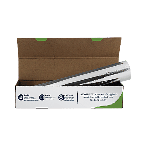 Homefoil Aluminium Foil Silver - 38.57 m, 18 Microns, Non-Microwavable, Food Safe, Child Friendly, 555 g  