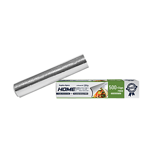 Homefoil Aluminium Foil Silver - 38.57 m, 18 Microns, Non-Microwavable, Food Safe, Child Friendly, 555 g  