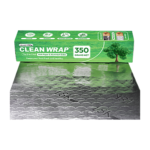 Cleanwrap Aluminium + Paper Foil - 20.16 m, Food Grade, Freeze, Roast, Preserve, 350 g  