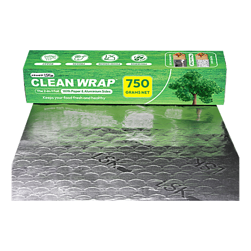 Cleanwrap Aluminium + Paper Foil - 43.3 m, Food Grade, Freeze, Roast, Preserve, 750 g  