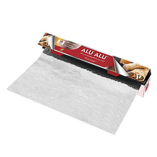 Alu Alu Aluminium Foil Silver - Premium, 18 m, 11 Microns Thickness, Food Grade, Child Safe, 1 pc  