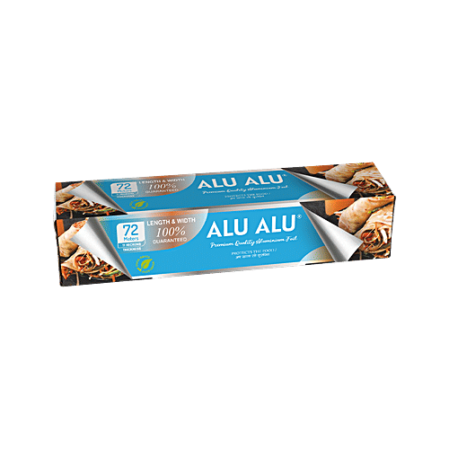 Alu Alu Aluminium Foil - Silver, Premium Quality, 72 m, 11 Microns Thickness, Food Grade, Child Safe, 1 pc  