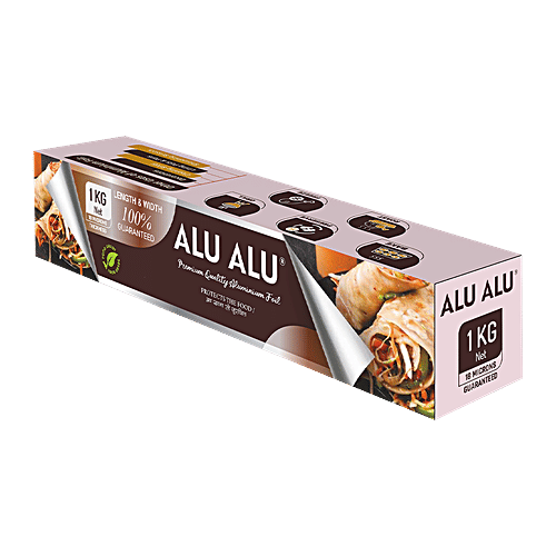 Alu Alu Aluminium Foil - Silver, Premium Quality, 69.49 m, 18 Microns Thickness, Food Grade, Child Safe, 1 kg  