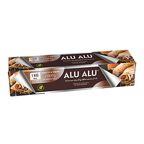 Alu Alu Aluminium Foil - Silver, Premium Quality, 69.49 m, 18 Microns Thickness, Food Grade, Child Safe, 1 kg  