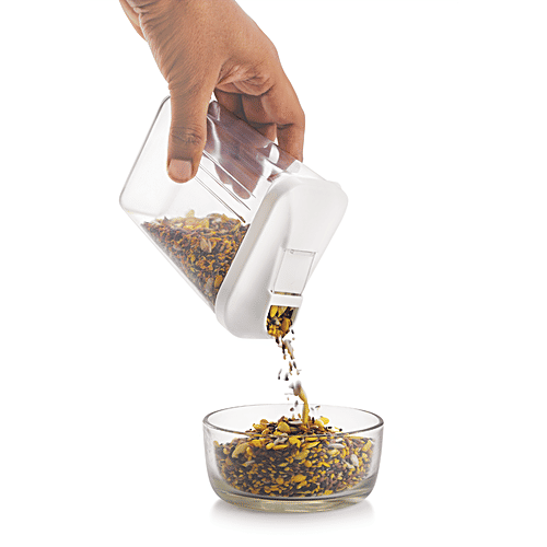 Steelo Skippar Airtight Storage Container With White Lid - Transparent, 500 ml (Set of 3) BPA Free, Leak Proof, Food Grade, Odour Proof, Unbreakable