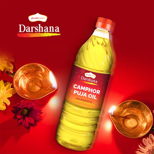 Shubhkart Darshana Camphor Puja Oil, 900 ml  Goodness of Camphor & Sesame Oil
