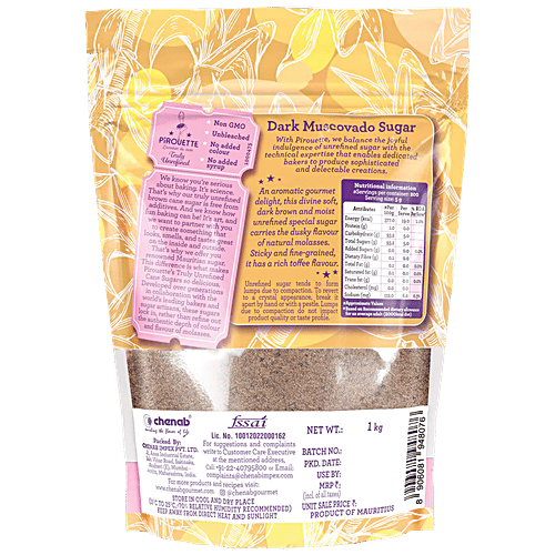 Pirouette Dark Muscovado Sugar - Unrefined, 1 kg  