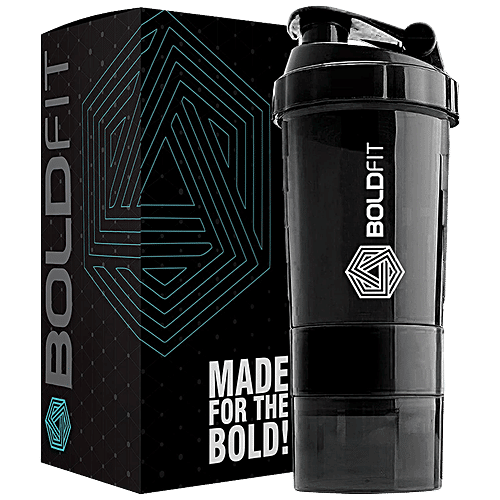Buy Boldfit Spider Gym Shaker with 2 Extra Compartments Black Online