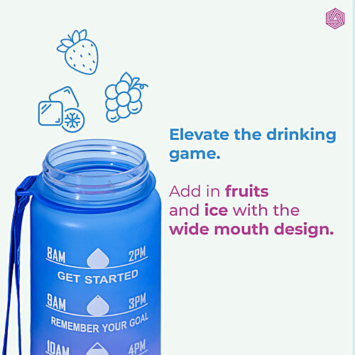 Boldfit Sipper Water Bottle With Motivational Time Markers - Fuchsia Blue, 1 L  