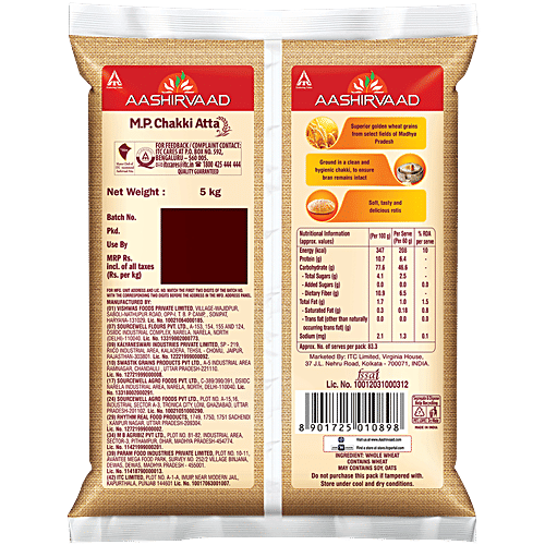 Aashirvaad MP Chakki Atta, 5 kg  Madhya Pradesh Wheat, No Maida