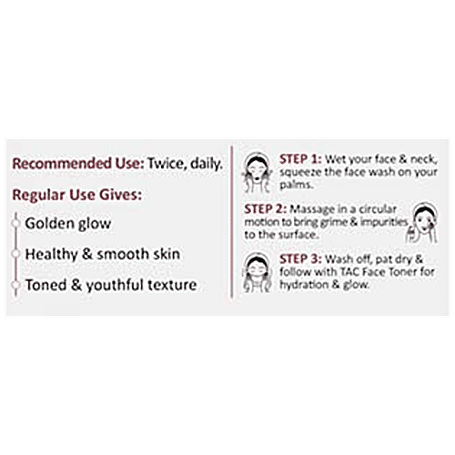 TAC - The Ayurveda Co. 7% Kumkumadi Face Wash With Saffron & 24k Gold, 100 ml  For Radiant & Youthful Skin