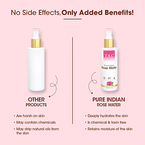 TAC - The Ayurveda Co. Pure Indian Rose Water, 100 ml For Toning & Hydrating Skin