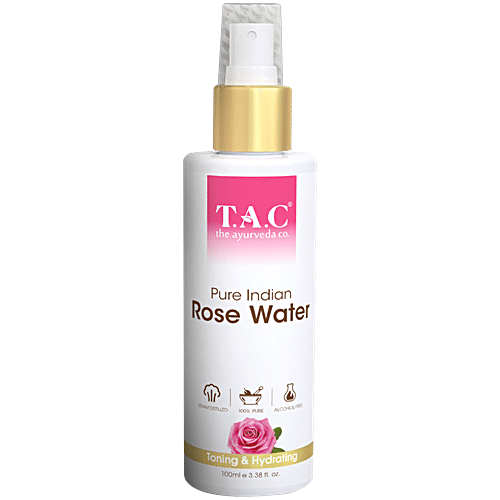 TAC - The Ayurveda Co. Pure Indian Rose Water, 100 ml For Toning & Hydrating Skin