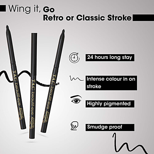 TAC - The Ayurveda Co. Beautif-Eye Ayurvedic Kajal, 0.35 g  Enriched With Natural Ingredients