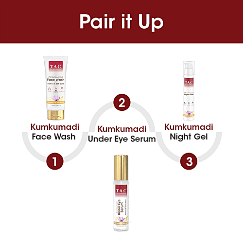 TAC - The Ayurveda Co. Kumkumadi Under Eye Serum With Saffron & Gotu Kola, 10 ml  For Dark Circles