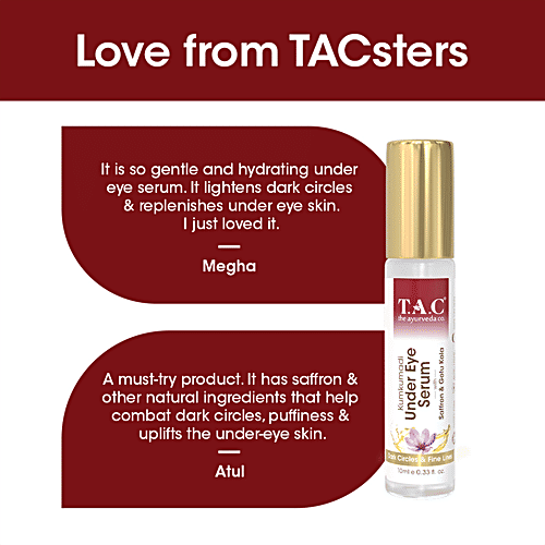 TAC - The Ayurveda Co. Kumkumadi Under Eye Serum With Saffron & Gotu Kola, 10 ml  For Dark Circles
