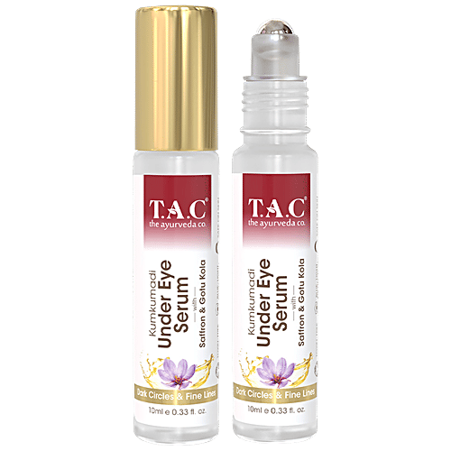 TAC - The Ayurveda Co. Kumkumadi Under Eye Serum With Saffron & Gotu Kola, 10 ml  For Dark Circles