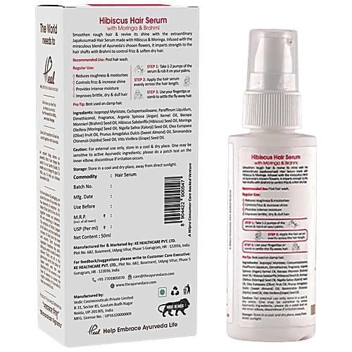 TAC - The Ayurveda Co. Hibiscus Hair Serum With Moringa & Brahmi, 50 ml For Dryness